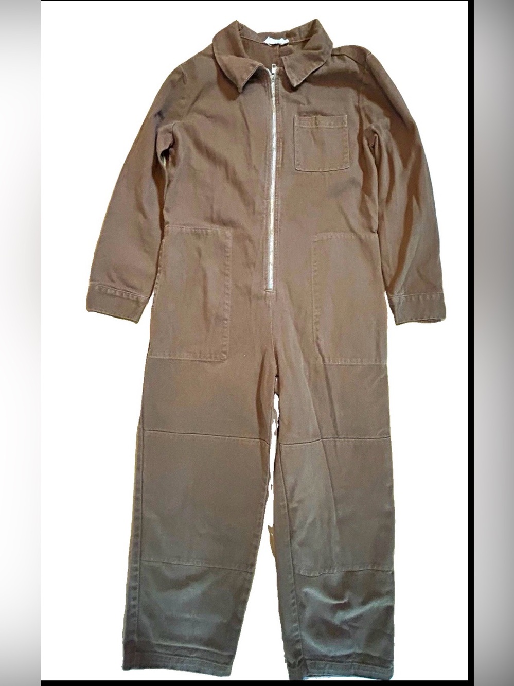 LACAUSA Brown Utility Boiler Suit Jumpsuit Workwear S